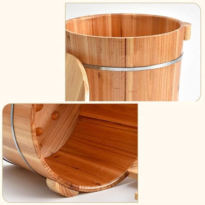 Katzowen Sauna Wooden BucketFoot Massage Spa for HomeRelax Pedicure Foot BathFoot and Leg Spa for Adults