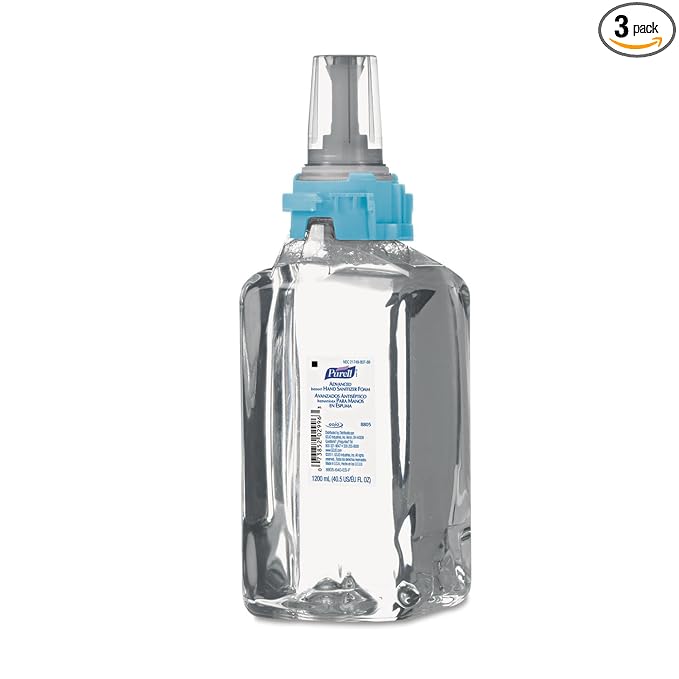 Purell 880503 Advanced Instant Hand Sanitizer Foam ADX-12 1200mL Refill Clear 3/Carton