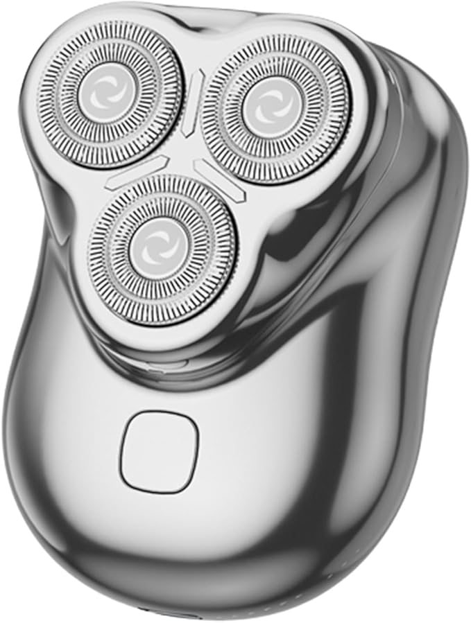 Small Rechargeable Men Electric Shaver with 3 Floating Heads Multifuntional Small Trimmer ABS Texture for Close Shaving