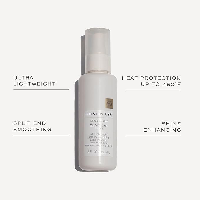 Kristin Ess Hair 3-in-One Titanium Flat Iron Hair Straightener Curler and Waver &amp Style Assist Blow Dry Mist Heat Protectant Spray for Hair