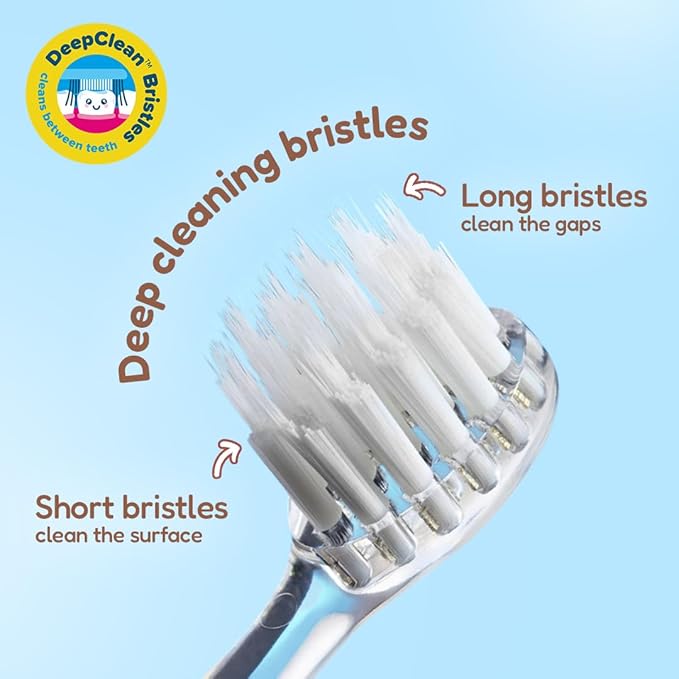 BrushBaby - WildOnes - Kids Rechargeable Electric Toothbrush Ages 0-10 - Bear Design with Flashing Lights - DeepClean Bristles for Superior Cleaning - 2 Replacement Brush Heads 1 USB Cable
