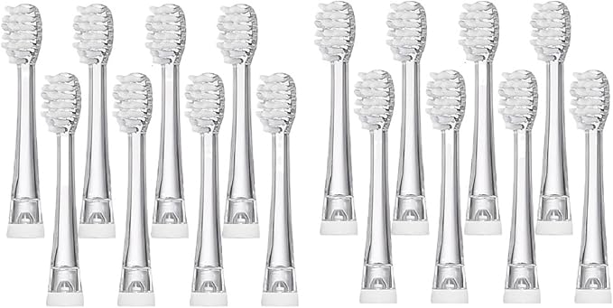 4/8/12/16 Pcs Ultral Soft Bristle Replaceable Brush HeadsCompatible for Seago SG977/EK6/EK7/SG513 Electric Toothbrush Head(16 Pcs)