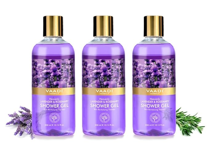 Vaadi Herbals Heavenly Shower Gel Lavender and Rosemary 300g (Pack of 3)