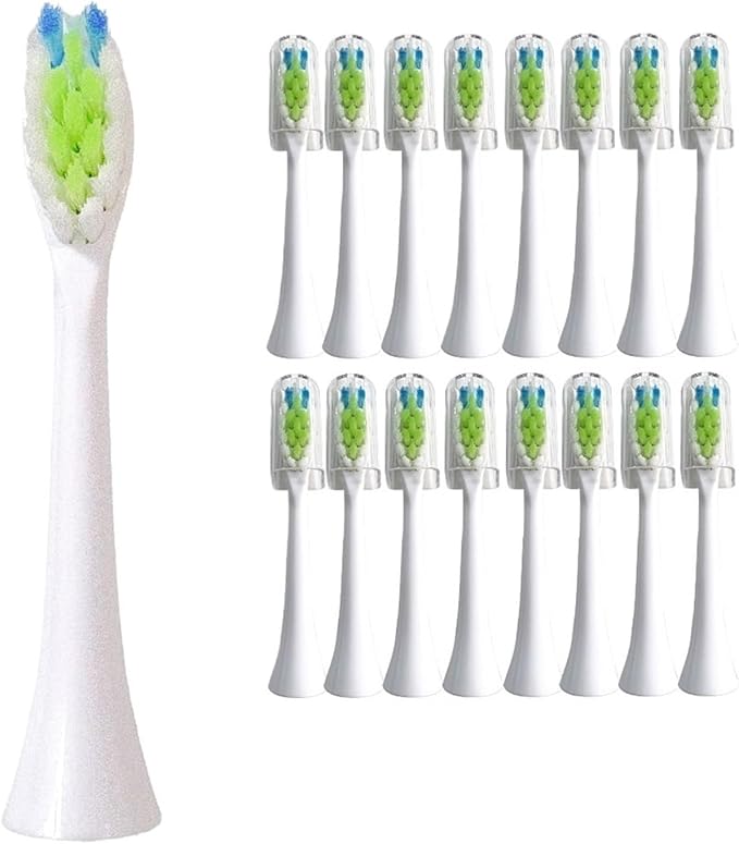 Replacement Toothbrush HeadsCompatible for Philips Cover Health Aoremon Hx7022 Screw-On Medium Fit Electric Tooth Brush Heads(3color-2A-16pcs)
