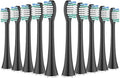 10pcs Replacement Toothbrush Heads Compatible for Aquasonic Black Series Pro Vibe Nylon Bristles(10pcs Black)
