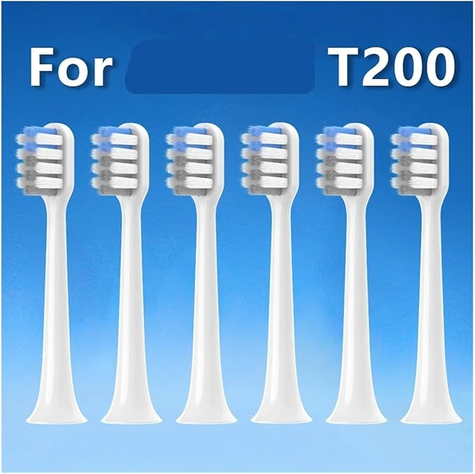 Compatible for 4/8/12/16PCS Compatible for XIAOMI MIJIA T200 Replacement Toothbrush Heads Sonic Electric Vacuum DuPon Soft Bristle Brush(White gray-4pcs)