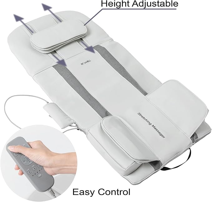 DR. WELL 2026 New Full Body Stretching Massage Mat 3D Lumbar - Neck Back Waist Hip Relaxation. 26 Powerful Air Cells 7 Massage Modes &amp 5 Intensities Levels. Foldable &amp Portable Mattress.