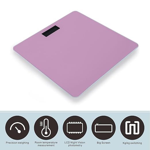 Smart Scale for Body Weight Digital Bathroom Weighing Scale Energy Saving Scale Pink