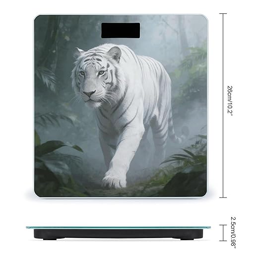 Foggy Forest Shadow Weight ScaleClear LED Display Bathroom Digital Weighing ScaleTempered Glass Digital Bathroom Scale for Body Weight Capacity Up to 400 Lbs