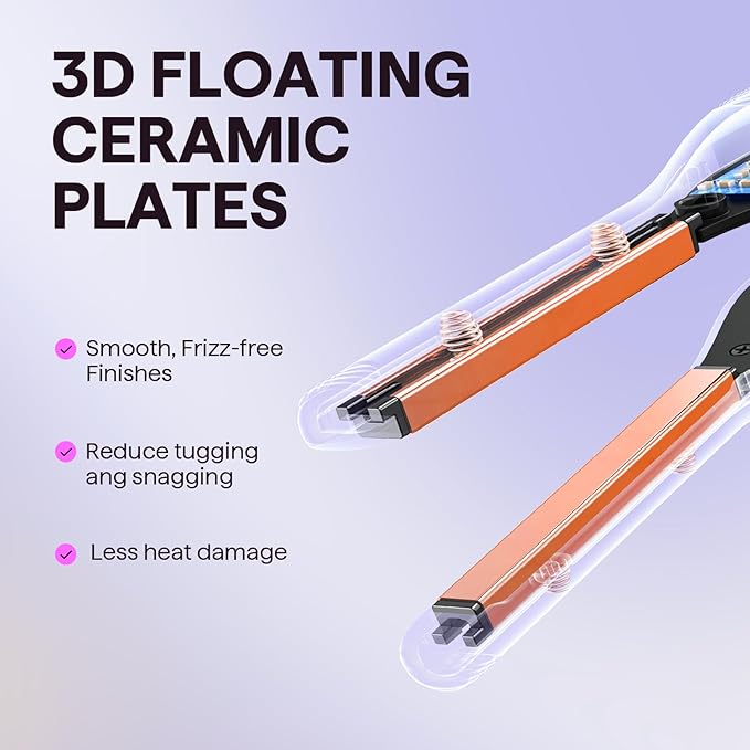 Wavytalk Pencil Flat Iron 3/10 Small Iron for Short Hair Pixie Cut and Bangs Tiny Beard Straightener with Dual Voltage &amp Adjustable Temp Mini Hair Edges Heating Up in 15s