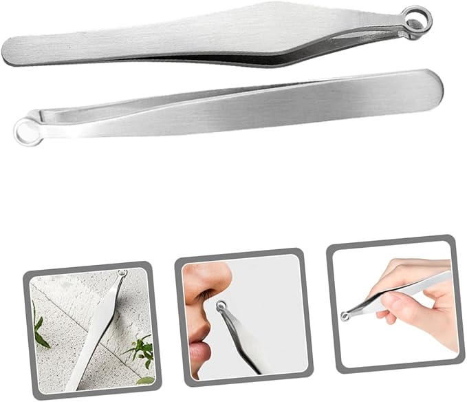 Gatuida 6pcs Nose Hair Trimmer Metal Nose Hair Clip Reusable Nasal Clippers for Men Women