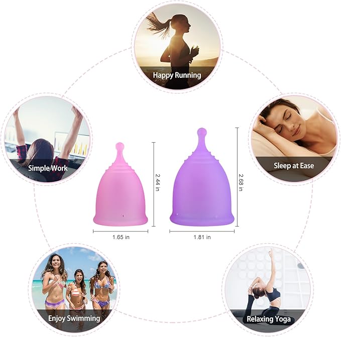 ROSA RUGOSA Menstrual Cup Steamer Portable Menstrual Cup Wash Kit Comes with Two Reusable Period Cup High Temperature Great Partner for Women Travel (Light Pink)
