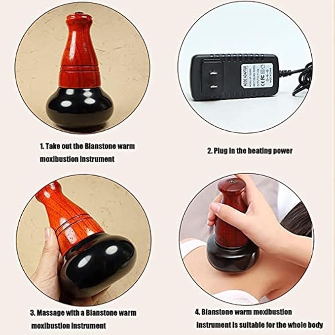 Hot Stone Electric Massager Adjustable Temperature GuaSha Body Relax Skin Lift
