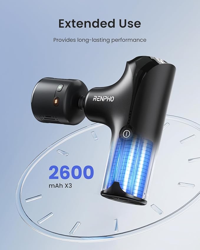 RENPHO Mini Thermacool Massage Gun with Heat and Cold Professional Pocket-Sized Percussion Massager FSA Eligible HSA Portable Deep Tissue Massager Quiet Operation with Travel Carry Bag