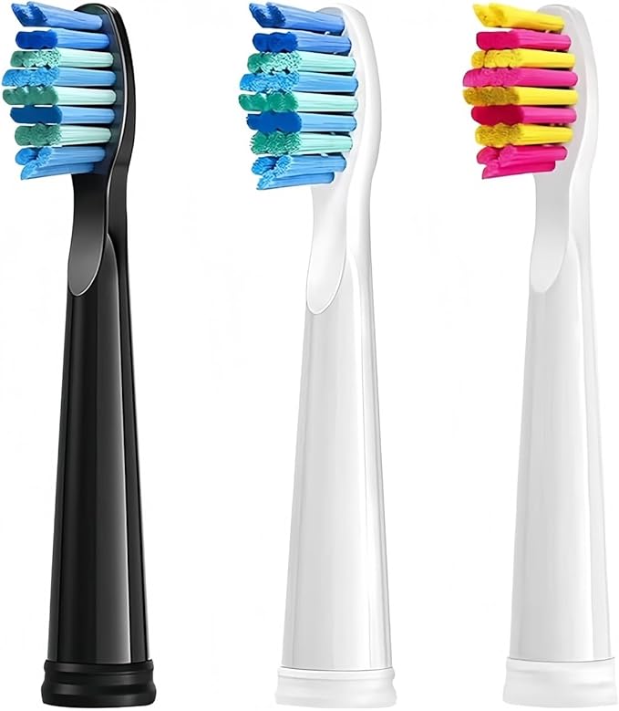 Replacement Electric Toothbrush Head Bristle Brush Refill Compatible with Fairywill FW-D1/FW-D3/FW-D7 Toothbrush Refills(20 PCS BK)