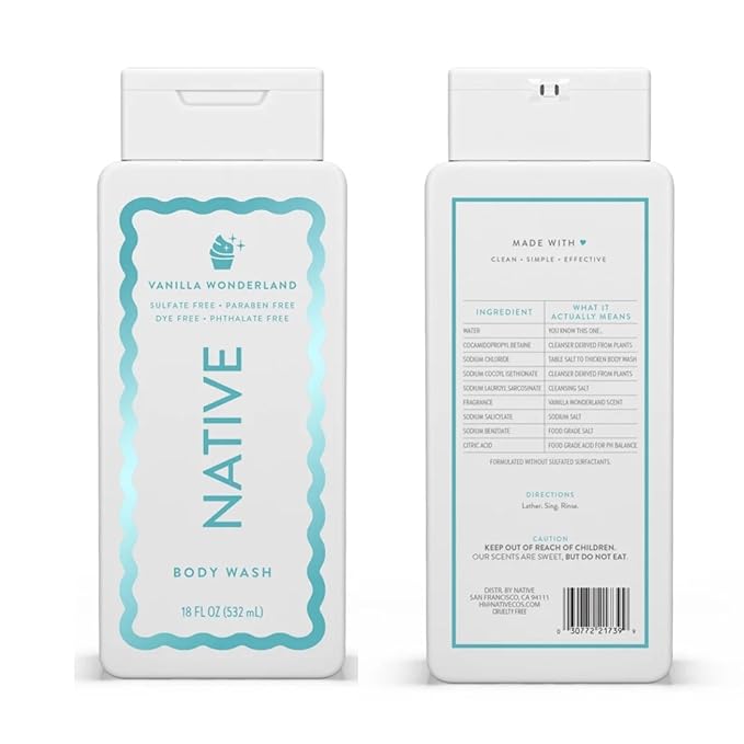 Native Vanilla Wonderland Body Wash Holiday Limited Edition Sulfate &amp Paraben Free 18 fl oz Set of 2
