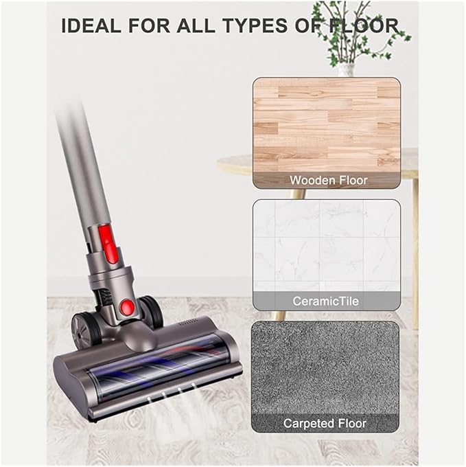 Turbo Electric Motorized Brush Compatible for Dyson V7 V8 V10 V11 V15 Brush Cleaner Head(Lst)