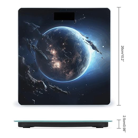 Earth and Moon Digital Bathroom Scale for Body Weight Weighing Scale with Backlit LCD Display High Precision Measurements &amp Measures Weight Up to 180kg