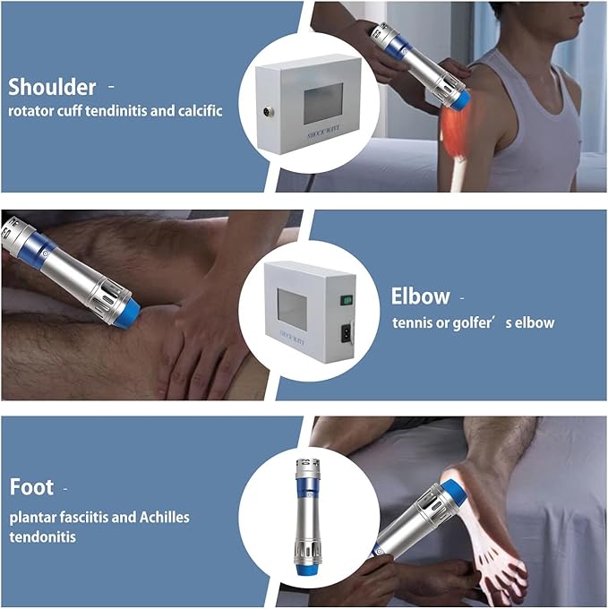 Electric Shockwave Therapy Machine for Joint Muscle Pain Focused Shock Wave Machine with Touchscreen Extracorporeal Shock Wave Device for Relieve Elbow Foot Knee Back Aches Home Use