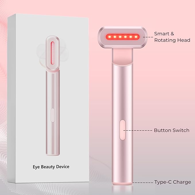 Red-Light-Therapy-for-Face7 in 1 LED Light-Therapy-Wand for Face and Neck - Microcurrent Facial Device for Anti-Aging - Face &amp Eye Massager Skincare (7 Colors led Light)