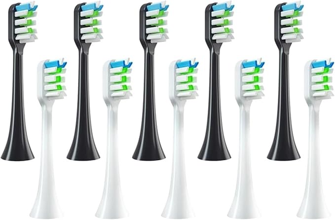 12pcs Brush Heads Toothbrush Compatible for X3/X3U/X5 Replacement(6Black with 6White)