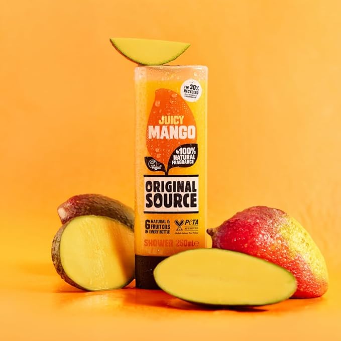 Original Source Mango Shower Gel 100 Percent Natural Fragrance Vegan Cruelty Free Paraben Free Bulk Buy Pack of 6 x 250 ml