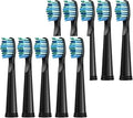 Compatible for Fairywill Replacement Toothbrush Heads for FW-507/508/551/515/917/959/2011 Electric(Black 10pcs)