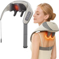 Shiatsu Neck and Shoulder Massager with Heat 6D Deep Tissue Massager for Pain Relief Cordless Portable Electric Kneading Massager for Home Office Gift for Mom Dad Birthday New Year