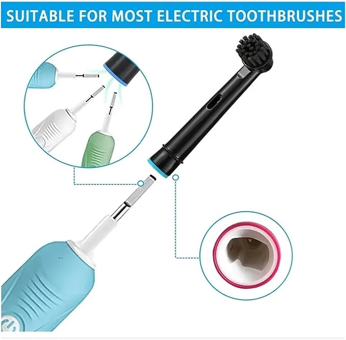 Black Bamboo Charcoal Brush Heads Compatible for Oral B Electric Toothbrush Advance Power/Pro Health/Triumph/3D Excel/Vitality Precision(8pcs Black)