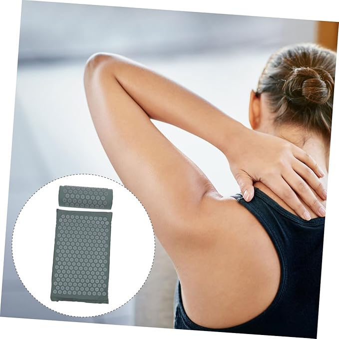 SUPVOX Acupressure Massage Pillow and Yoga Mat Set with Bag Non-Slip Relaxation Exercise Mat and Practical Massage Cushion for Back Relief and Stress Reduction at Home Or Travel