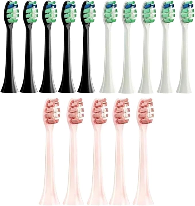 10PCS Replacement Brush Heads Compatible for HX6930 HX6064 Sonic Electric Toothbrush Vacuum Soft Bristle Nozzles(10Black)