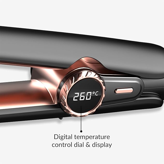 Professional Hair Straightener 260°F High Temperature Ceramic Coating Temperature Control Integrated Beauty Power Generation Suitable for All Hair Types Black (Black)