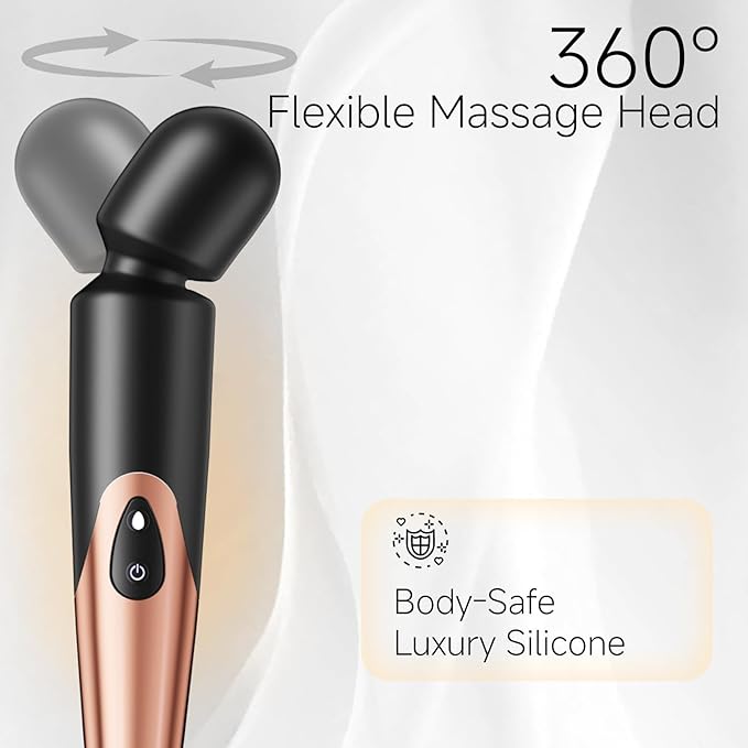MOOLIGIRL Personal Massagers Woman 12-Inch Wireless Massager with 3 Speeds 7 Modes IPX6 Waterproof USB Rechargeable Ultra-Quiet Handheld for Muscle Relaxation &amp Self-Care (Black)