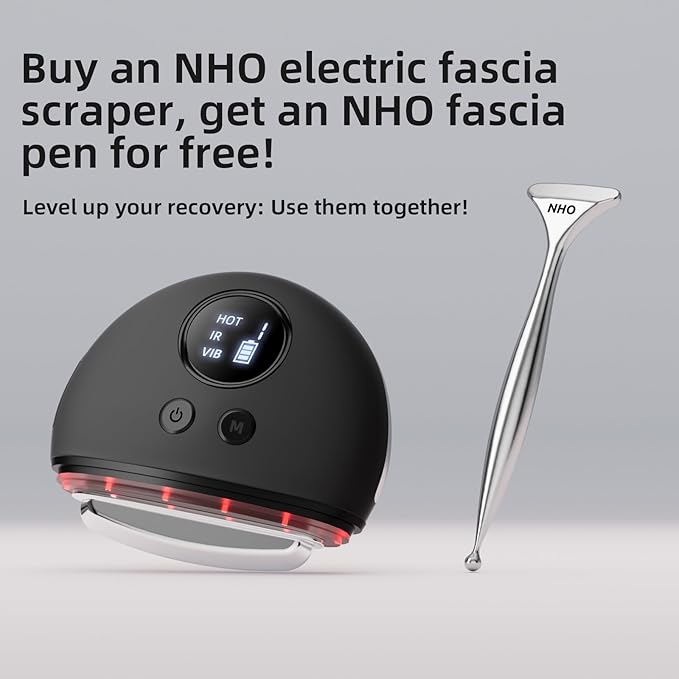 NHO Electric Fascia Knife Heating and Vibration Muscle Scraper Tool Fascia Blaster Fascia Tool Massage Tools for Deep Tissue IASTM Trigger Point Massage Tool Gua Sha Myofascial Release Tool