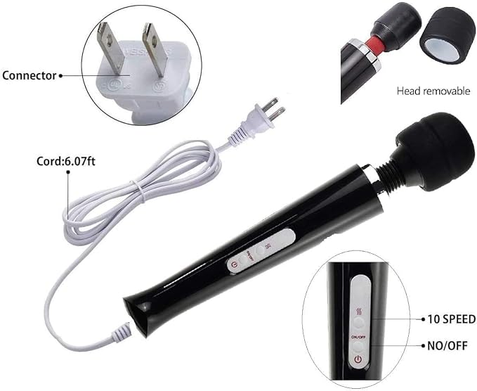 Power Massager Handheld Tool Electric Foot Neck Back Hand Leg Arm Muscle Aches for Women Men Massage Therapy Pain Relief Deep Tissue Toy (Black Big and Orange Small Tool)