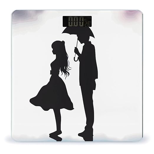 Digital Bathroom Scale for Body Weight Scale with Bright LCD Display High Accuracy Step-On Technology Auto On/Off Anime Lovers Silhouette Digital Scales 400 Lbs /180kg