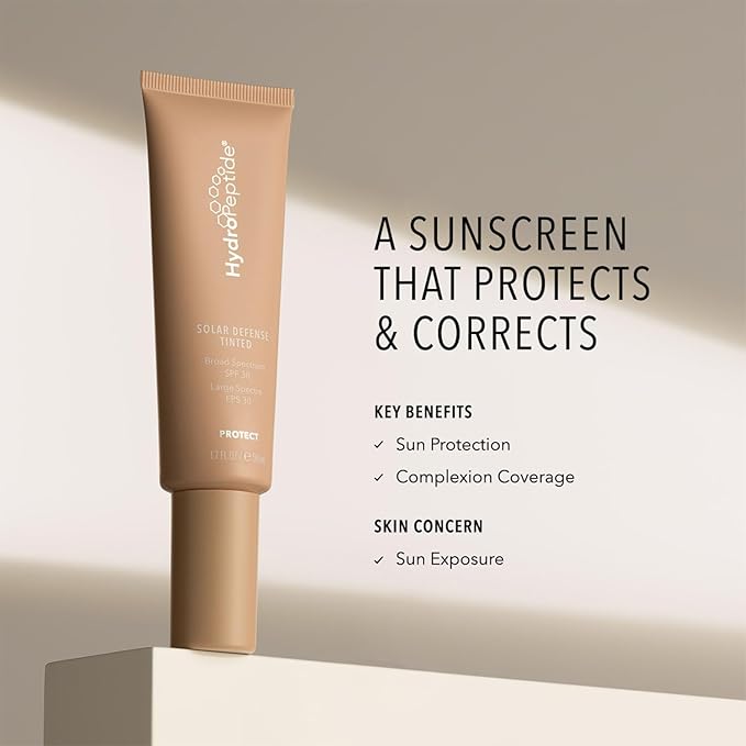HydroPeptide Face Lift Ultra Light Moisturizer and Solar Defense SPF 30 Tinted Sunscreen Bundle (1 Ounce and 1.7 Ounce)