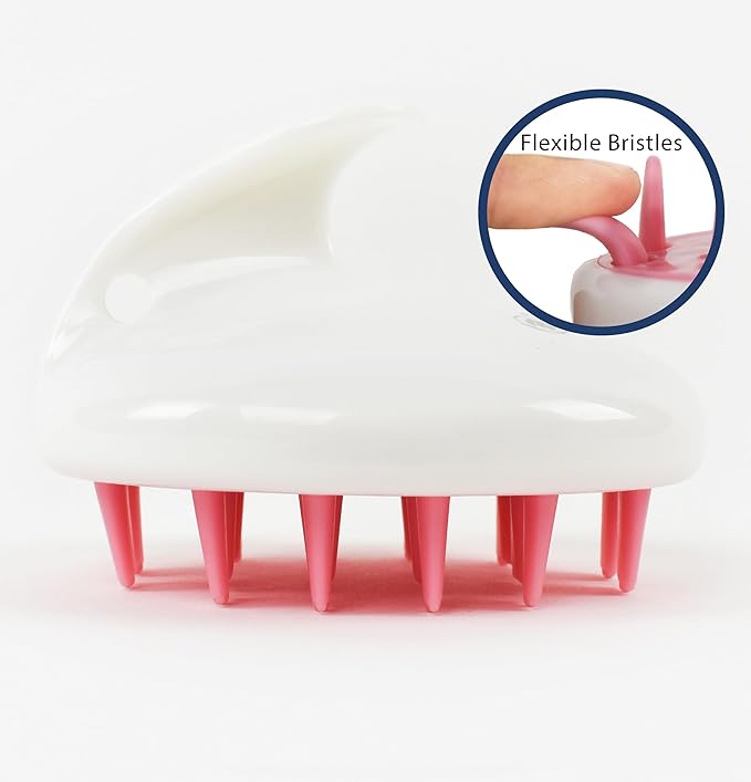 Zyllion Rechargeable Shiatsu Back Massager (Black) and Hair Brush Scalp Massager (Pink) Bundle