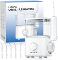 Water Dental Flosser 600ML Large Water Tank Oral Irrigator for Teeth 10 Modes Water Flosser with 5 Jet Tips Suitable for Multiple Users IPX7 Waterproof Electric Flossing Machine for Family White