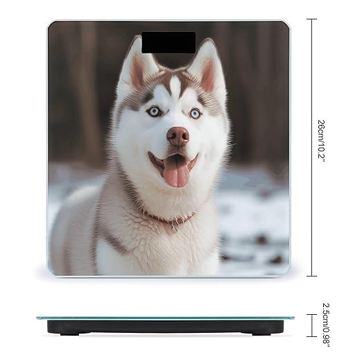 Husky Piquant Dog Bathroom Scale Rounded Smart Scale for Body Weight Automatic Power On/Off Weight Scales Accurate Bathroom Digital Scales for Pet Home Bedroom Kitchen