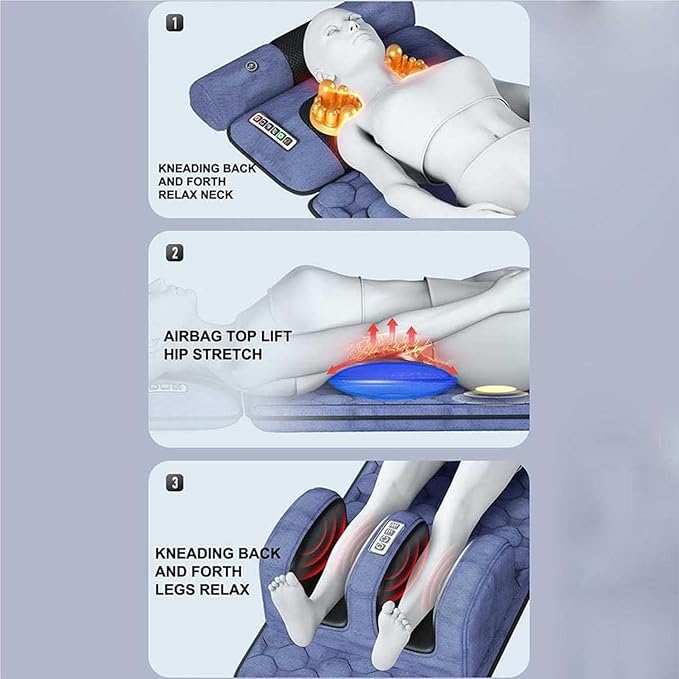 Vibrating Full Body Massage Mat with Heat20 Neck Shiatsu Kneading Massage Heads9 ModesElectric Heated Massage Chair Back Pad for Relieving Neck Back Lumbar Leg Pain