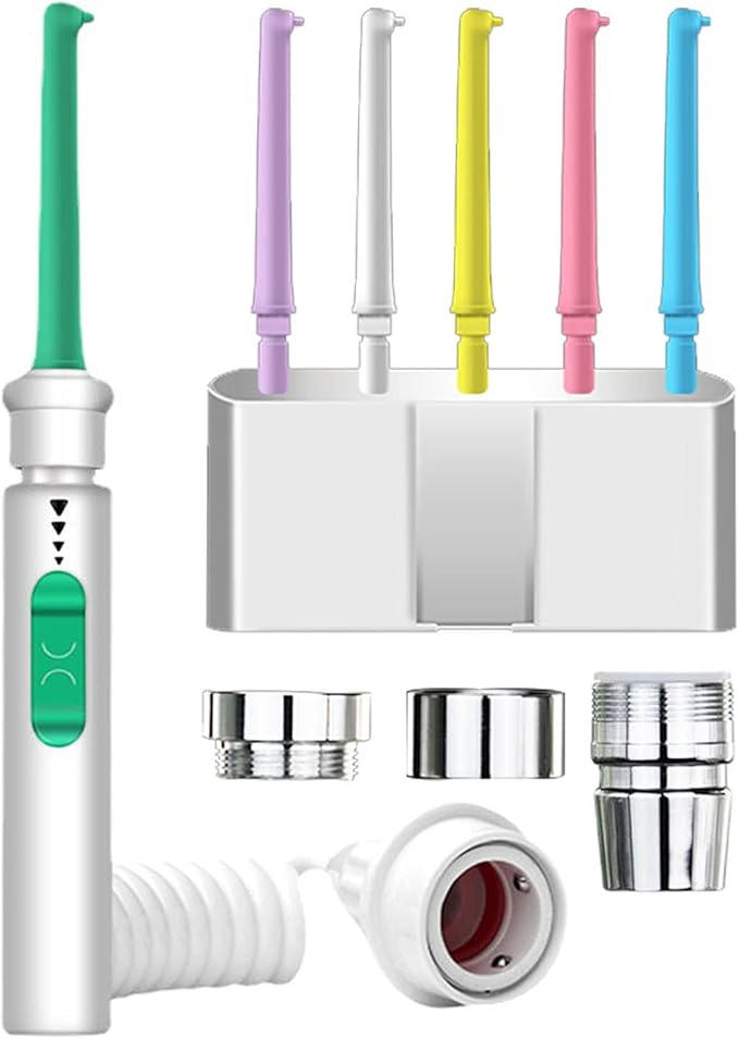Water Dental Flosser Teeth PickPortable Water FlosserOhyesbae Water tap Water Picks for Teeth Cleaning(No Electric Power)Water Dental Picks for Travel Home Use (Family)