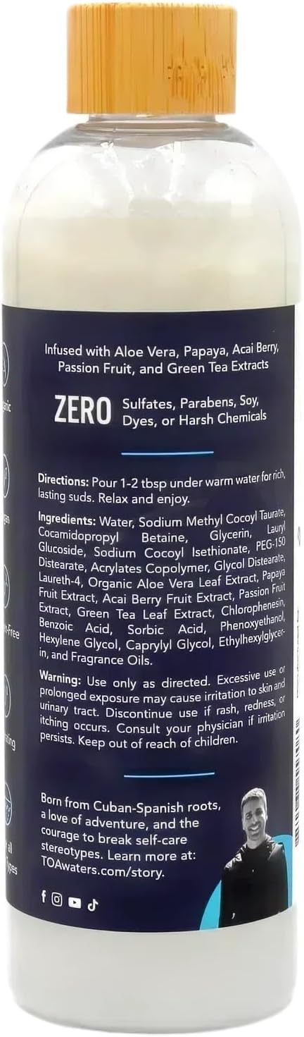 Debonair Bubble Bath – Jasmine &amp Teakwood – Bold Sophisticated Scent Sulfate-Free Sensual Bath Soak – 12 fl oz – TOA Waters