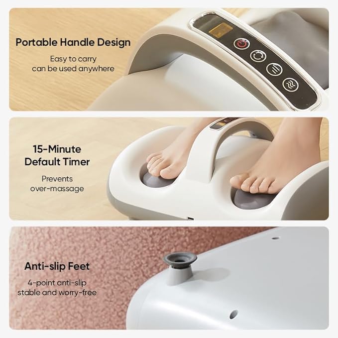 Shiatsu Foot Massager Machine Foot and Calf Massager Deep Tissue Massager for Plantar Fasciitis Pain Relief Promotes Blood Circulation