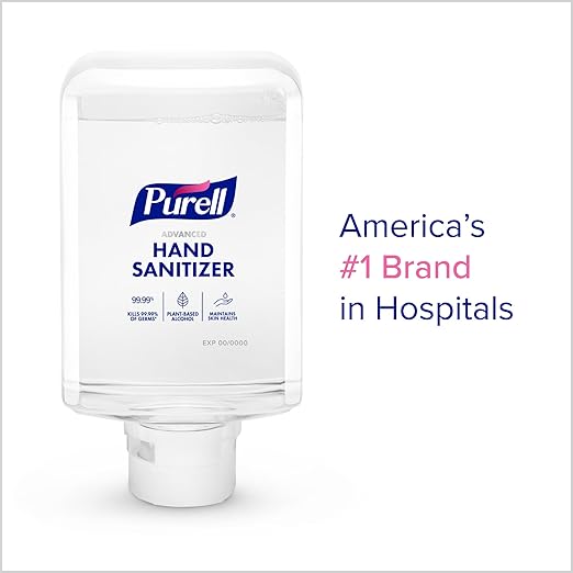 PURELL Advanced Hand Sanitizer Fragrance Free Foam 1200 mL Refill for PURELL ES10 Automatic Hand Sanitizer Dispenser (Pack of 2) - 8351-02