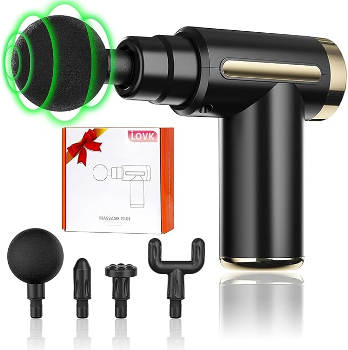 LOVK Mini Massage GunCordless Handheld Deep Tissue Muscle Massager 6 Speeds Percussion Massage Device Super Quiet with Intelligent Pressure Sensing System