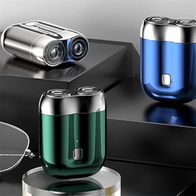 2025 New Upgrade Pocket Shaver USB Mini Shavers for Men Rechargeable Waterproof Electric Razor Smartly Razor for Men Pocket Size Washable Double Head Electric Razors (White)