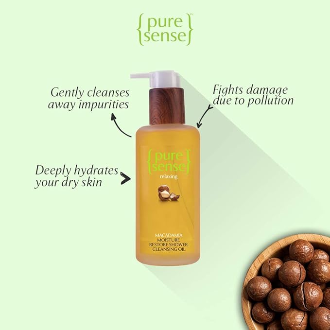 Macadamia Moisture Restore Shower Cleansing Oil - Sulphate &amp Paraben Free (200ml)