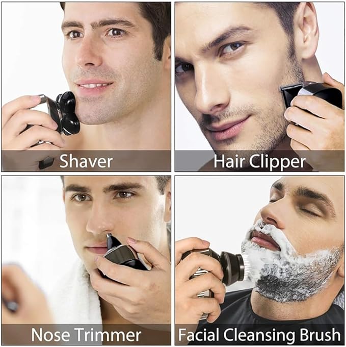 Head Shaver for Men 5 in 1 Grooming Kit Electric Shaver for Men Rechargeable Beard Hair Trimmer Razor Facial Wet Dry Bald Head Shaving Machine