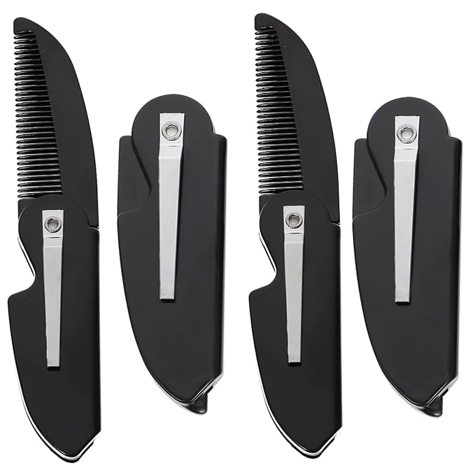 Homoyoyo 12pcs Folding Beard Combs Portable Hair Accessories for Men Lightweight for Travel for Grooming Styling All Beard Types